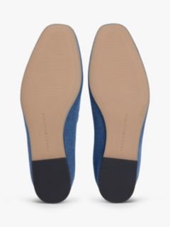Canvas Denim Elasticated Strap Ballerinas — Blue 5