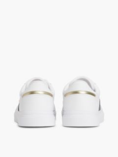 Leather Webbing Strap Cupsole Trainers — White 4