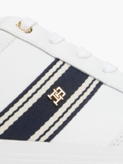 Leather Webbing Strap Cupsole Trainers — White 6