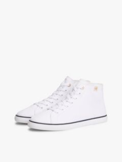 TH Monogram Canvas Mid-Top Trainers — White 2