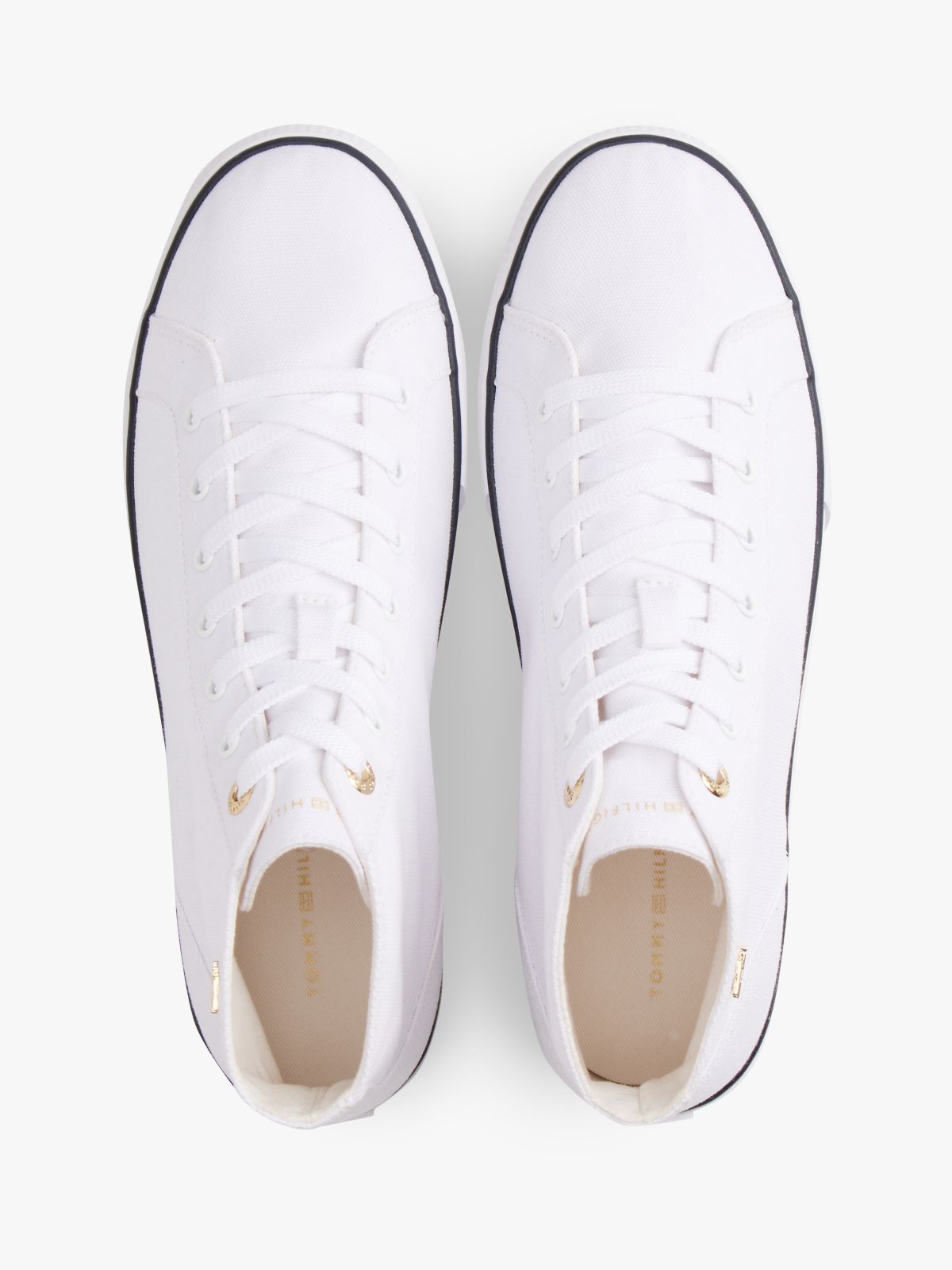 TH Monogram Canvas Mid-Top Trainers — White