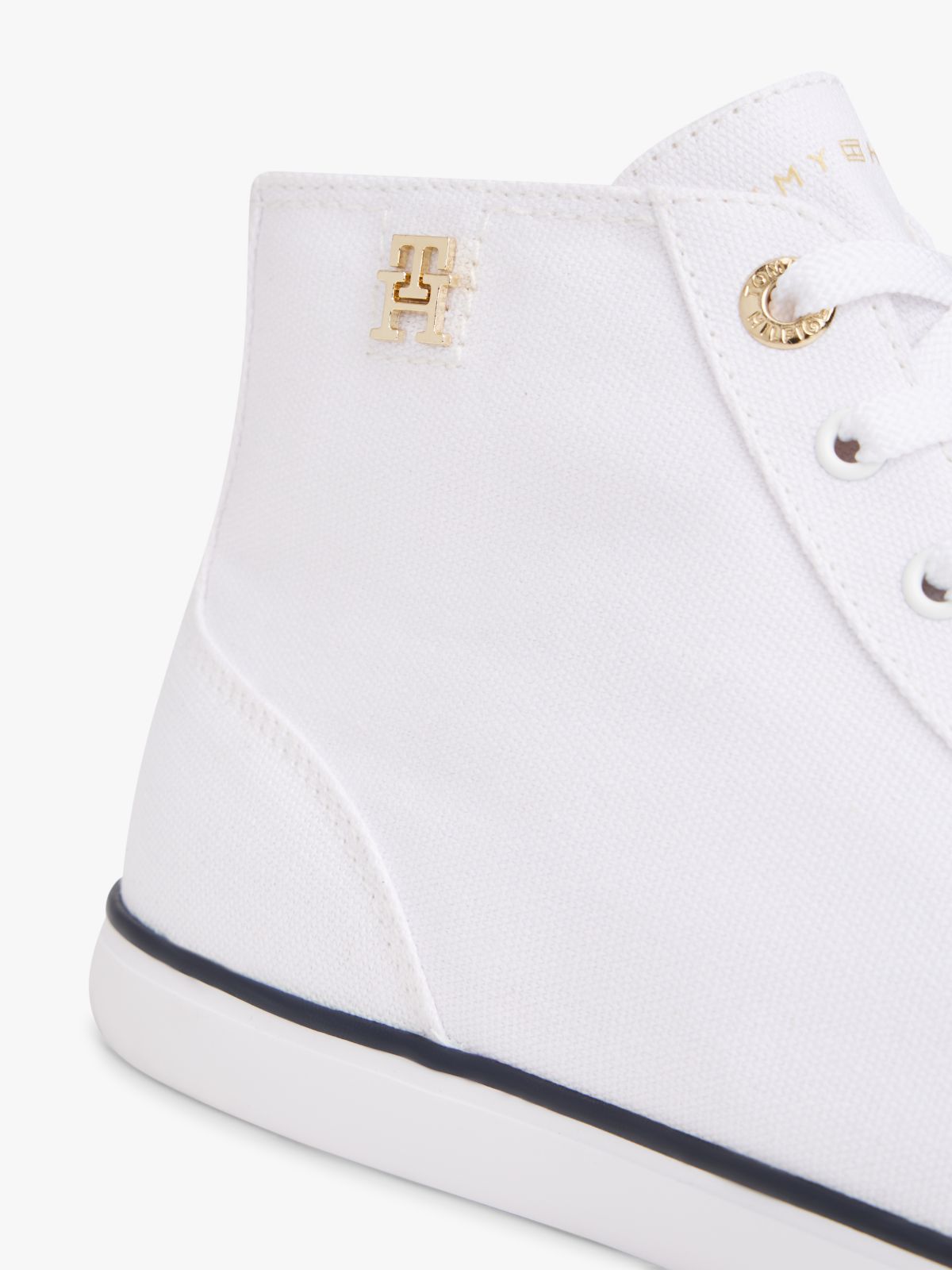 TH Monogram Canvas Mid-Top Trainers — White