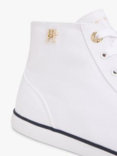 TH Monogram Canvas Mid-Top Trainers — White 6
