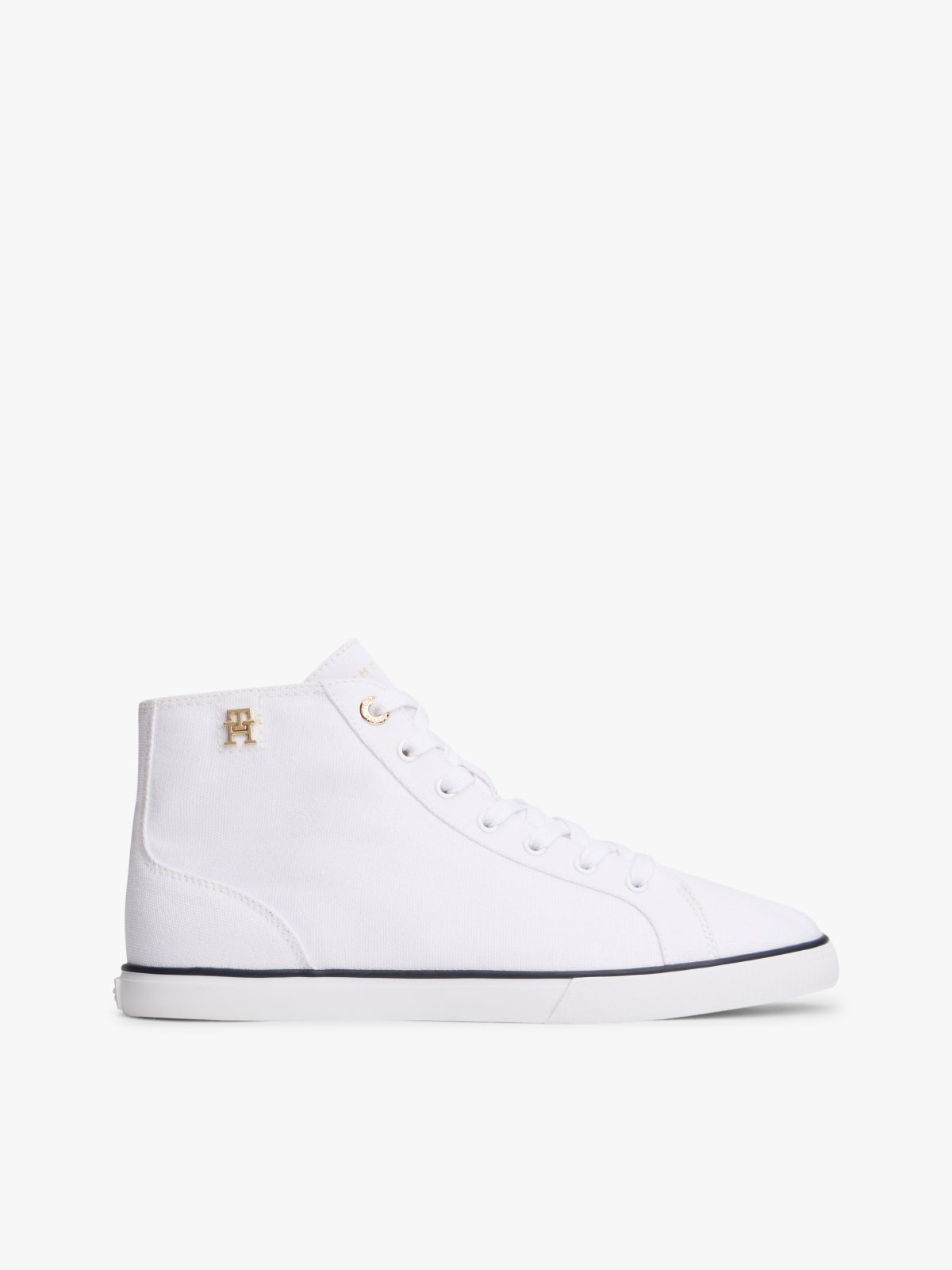 TH Monogram Canvas Mid-Top Trainers — White