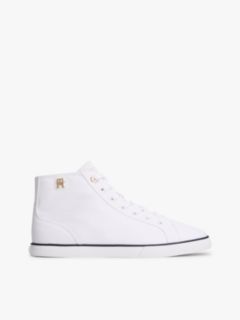 TH Monogram Canvas Mid-Top Trainers — White 1