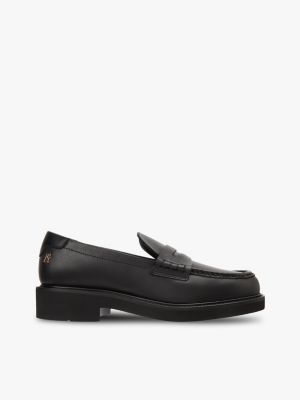 black klobiger penny-loafer aus leder für damen - tommy hilfiger