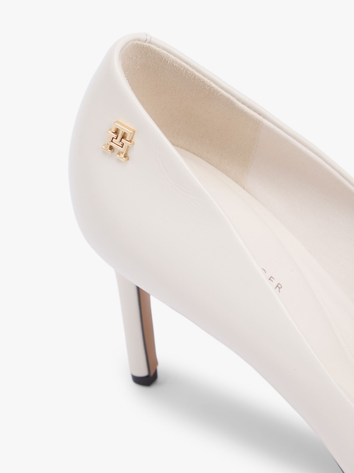 Leather Pointed Toe Stiletto Heels — Beige
