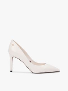 Leather Pointed Toe Stiletto Heels — Beige 1