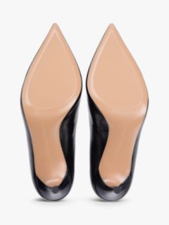 Leather Pointed Toe Stiletto Heels — Black 5