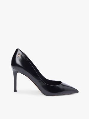 escarpins en cuir à talon aiguille black pour femmes tommy hilfiger