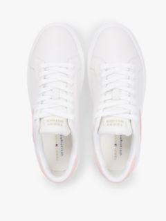Hilfiger Icon Leather Logo Embroidery Court Trainers — White 3