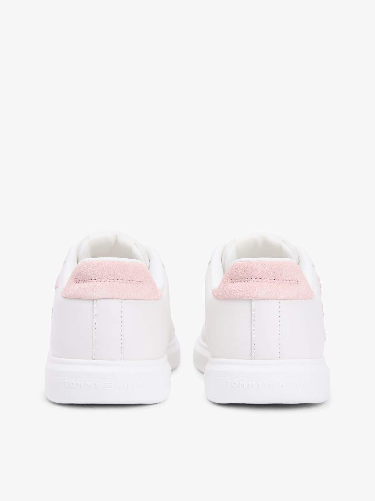 Hilfiger Icon Leather Logo Embroidery Court Trainers — White