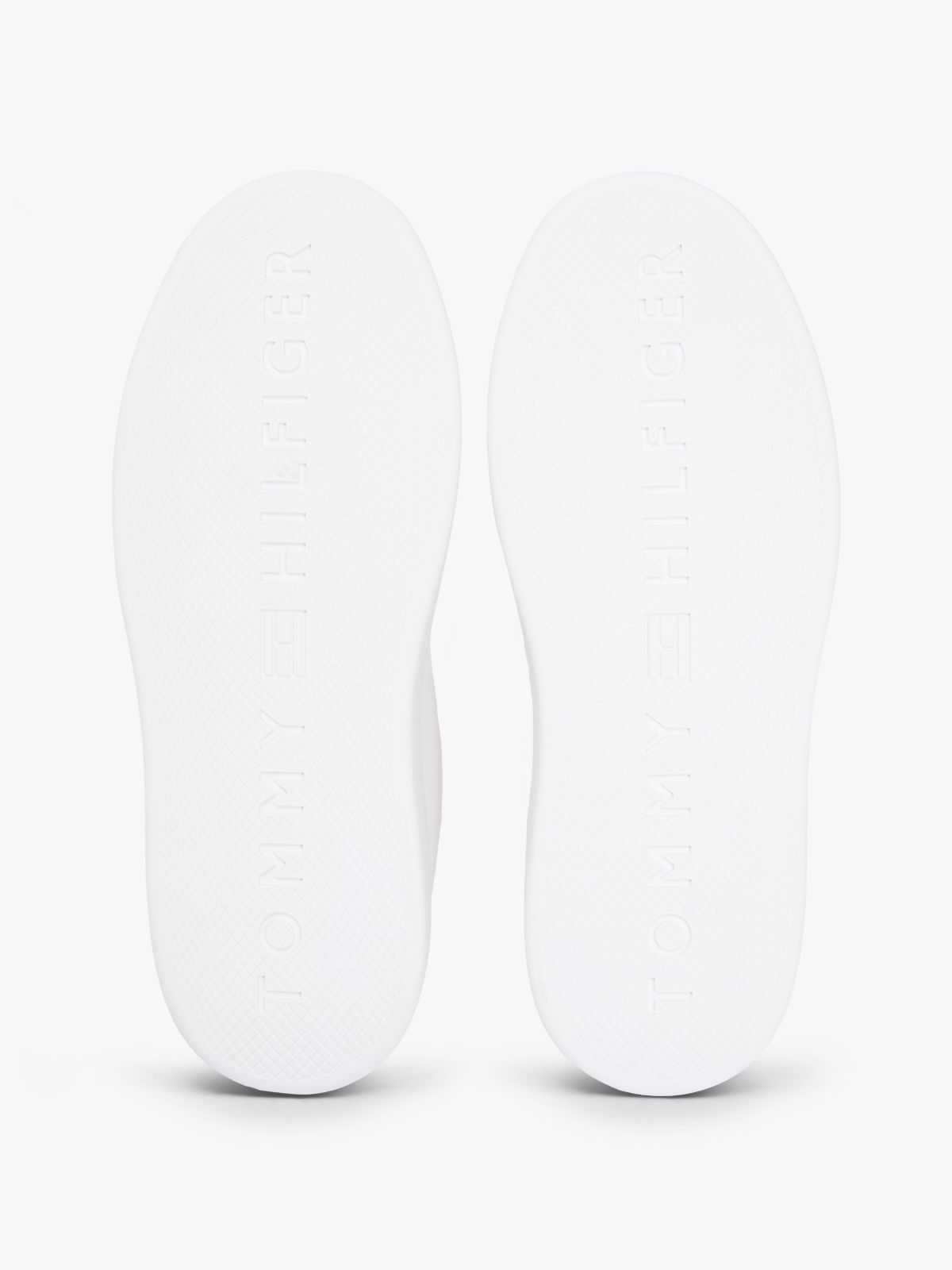 Hilfiger Icon Leather Logo Embroidery Court Trainers — White