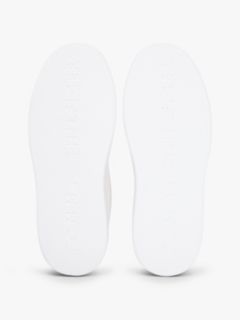 Hilfiger Icon Leather Logo Embroidery Court Trainers — White 5