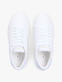 Hilfiger Icon Leather Logo Embroidery Court Trainers — Beige 3
