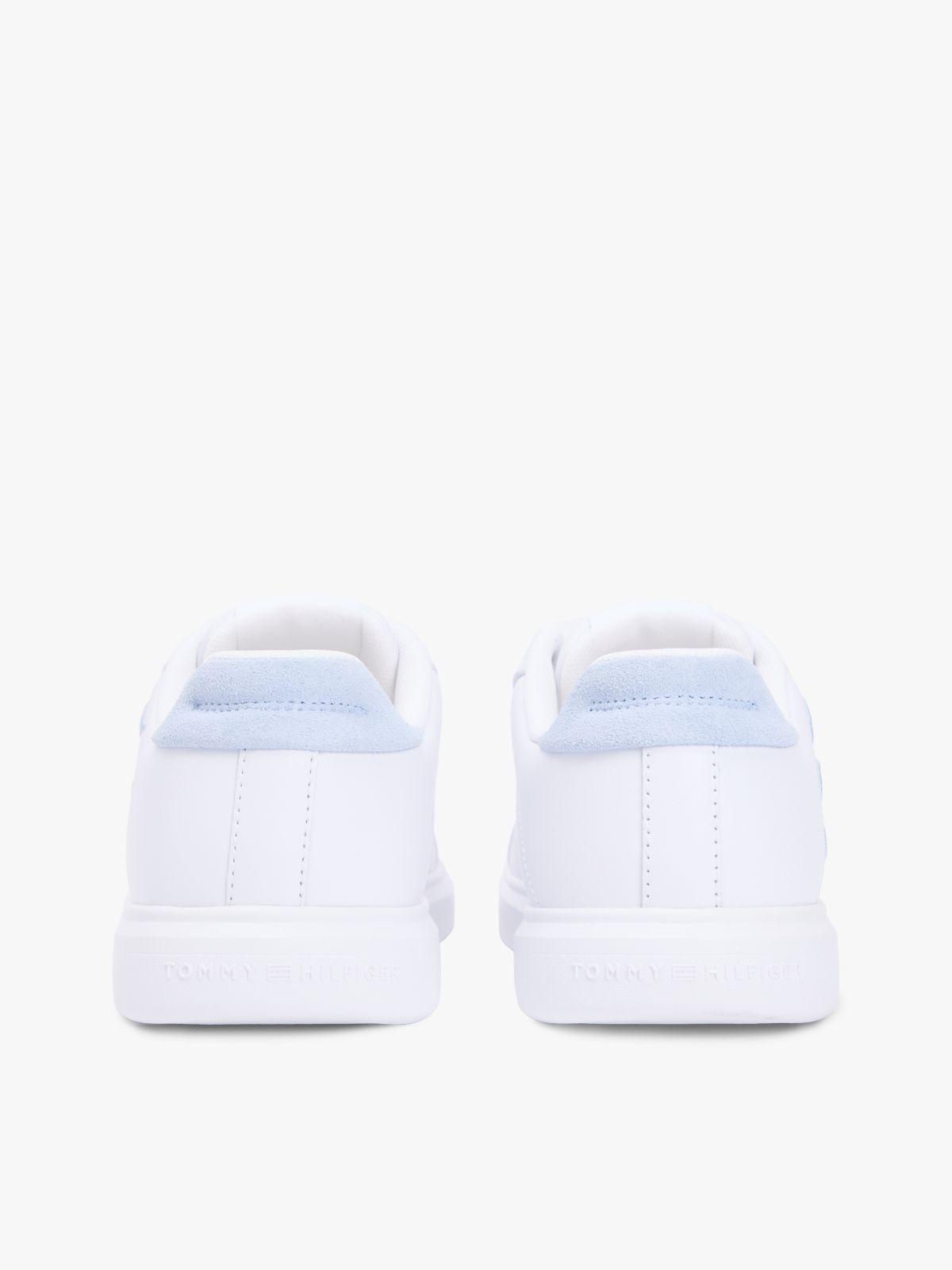 Hilfiger Icon Leather Logo Embroidery Court Trainers — Beige