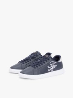 Hilfiger Icon Leather Logo Embroidery Court Trainers — Blue 2