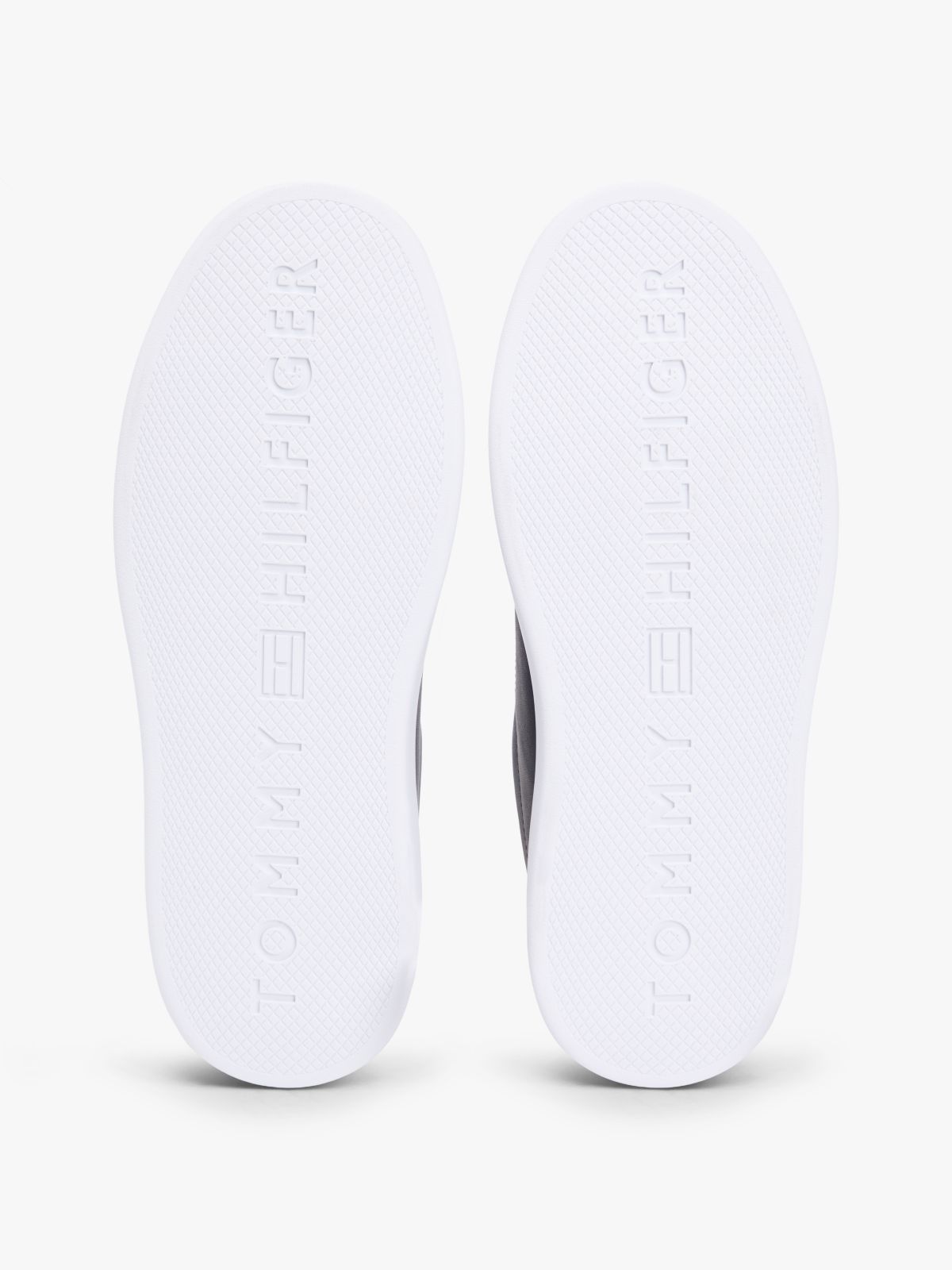Hilfiger Icon Leather Logo Embroidery Court Trainers — Blue