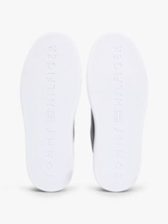 Hilfiger Icon Leather Logo Embroidery Court Trainers — Blue 5