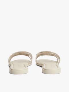 Logo Strap Leather Mules — Beige 4