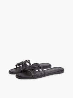 Logo Strap Leather Mules — Black 2