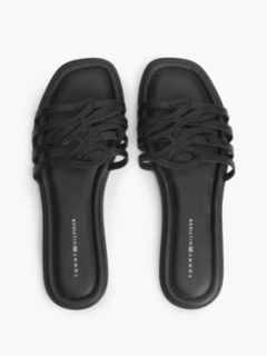 Logo Strap Leather Mules — Black 3