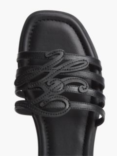 Logo Strap Leather Mules — Black 6