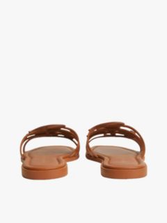 Logo Strap Leather Mules — Brown 4