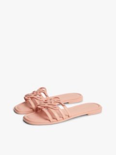 Logo Strap Leather Mules — Pink 2