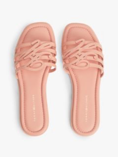 Logo Strap Leather Mules — Pink 3