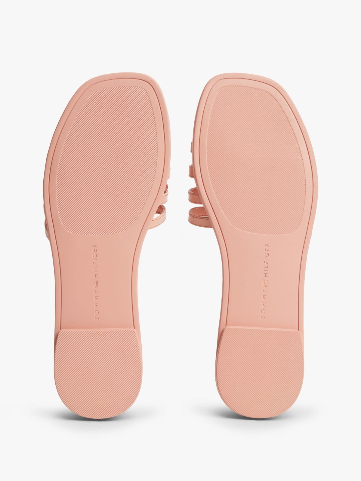 Logo Strap Leather Mules — Pink