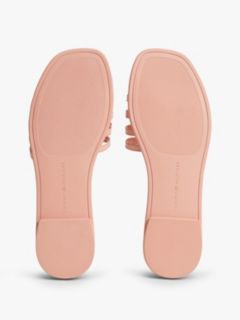 Logo Strap Leather Mules — Pink 5