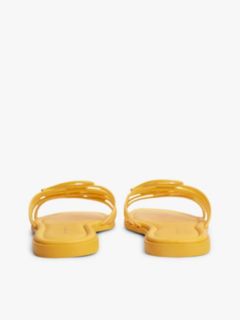 Logo Strap Leather Mules — Yellow 4