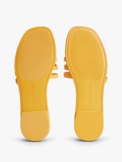 Logo Strap Leather Mules — Yellow 5