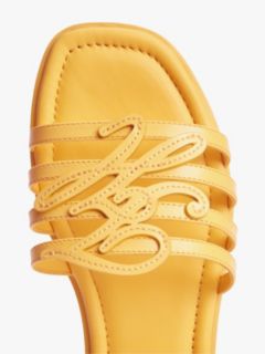 Logo Strap Leather Mules — Yellow 6