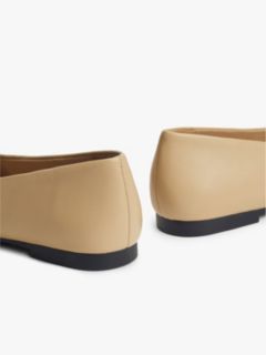 TH Monogram Plaque Leather Ballerinas — Beige 6