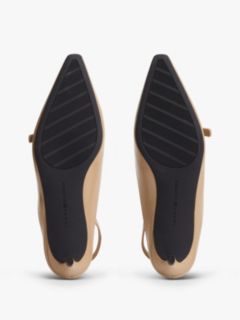 Leather Kitten Heel Slingbacks — Beige 5