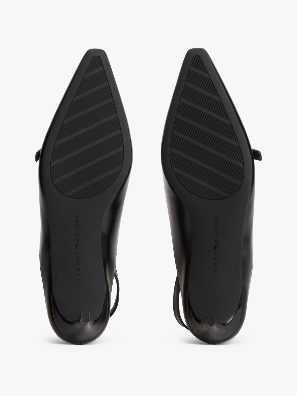 Leather Kitten Heel Slingbacks — Black