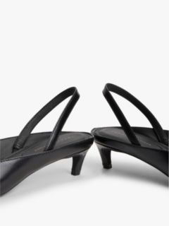 Leather Kitten Heel Slingbacks — Black 6