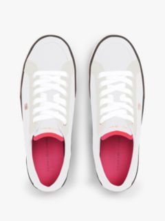 Canvas Enamel Flag Trainers — White 3