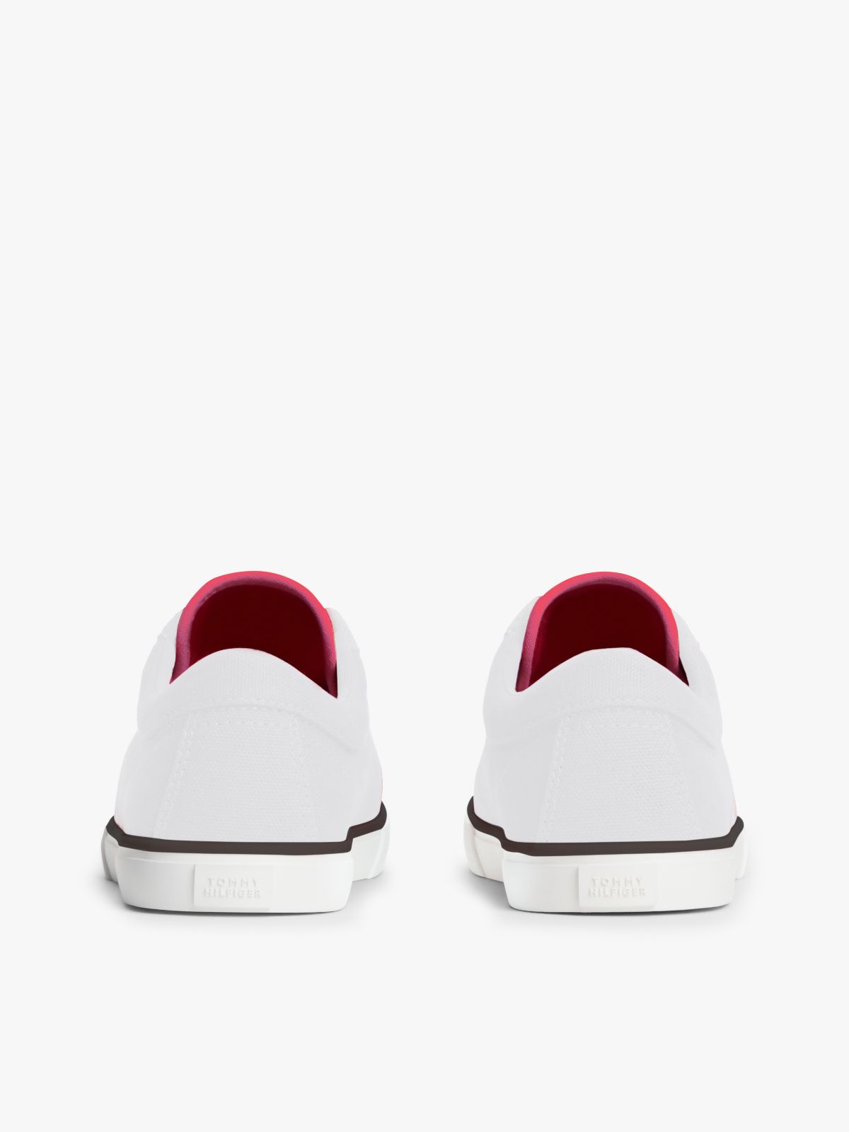 Canvas Enamel Flag Trainers — White