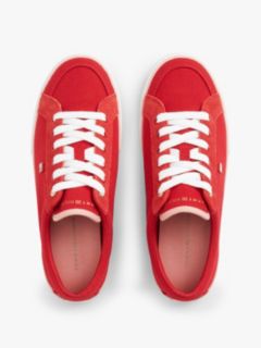 Canvas Enamel Flag Trainers — Red 3
