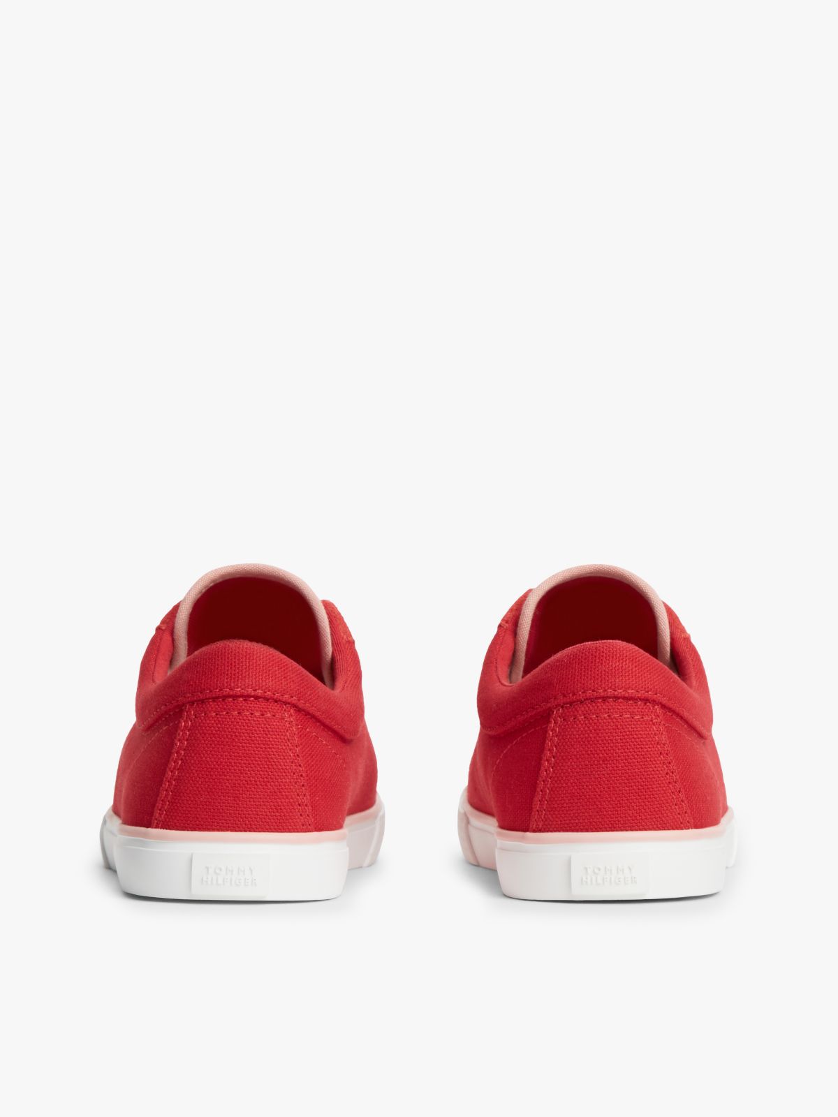 Canvas Enamel Flag Trainers — Red