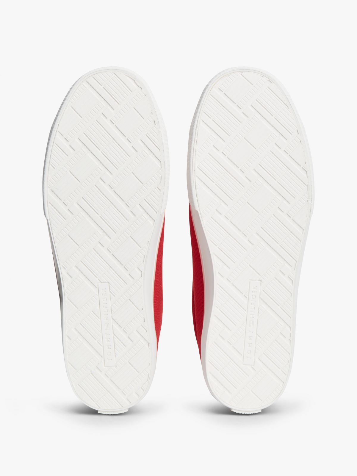 Canvas Enamel Flag Trainers — Red