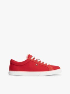 Canvas Enamel Flag Trainers — Red 1
