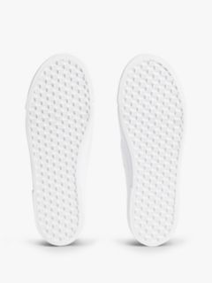 Logo Pebble Grain Leather Platform Trainers — White 5
