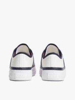Contrast Piping Canvas Platform Trainers — White 4
