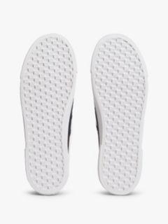 Contrast Piping Canvas Platform Trainers — White 5