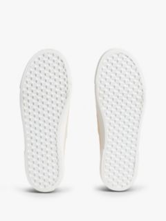 Contrast Piping Canvas Platform Trainers — Beige 5