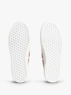 Contrast Piping Canvas Platform Trainers — Burgundy 5